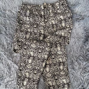 Snake print jogger style business casual pants